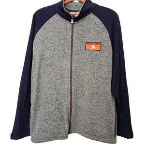 Pheasants Forever Men XL Full Zip Jacket Heather Grey Navy Casual Outdoor Hunter